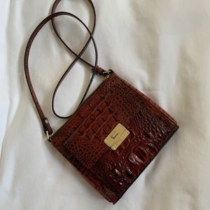 Brown leather small carry Brahmin Purse